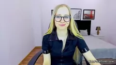 Play Petite Blonde with Glasses Gets Naughty on Webcam - Solo Amateur Porn